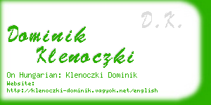 dominik klenoczki business card